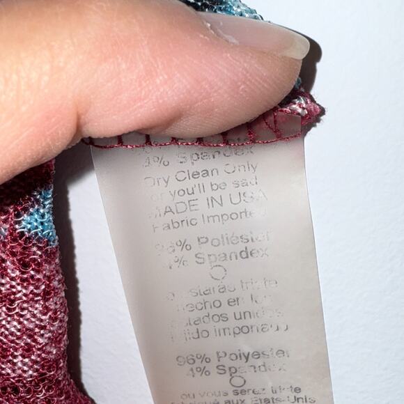 Lularoe Sarah Floral Duster Cardigan Size Medium Pockets Long Burgundy Red Blue - Picture 7 of 8